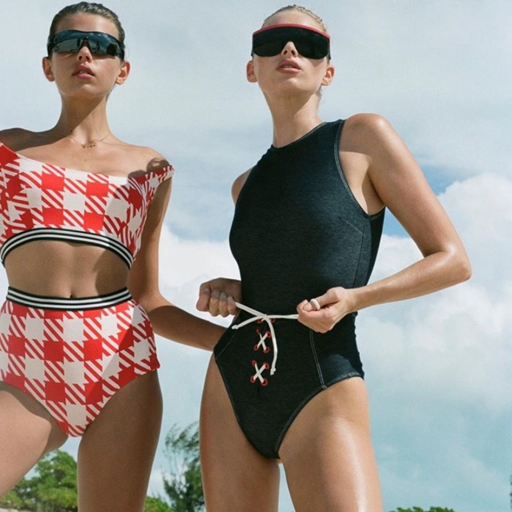 Solid & Striped bikini top in red! (No bottoms)